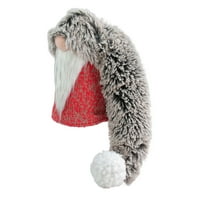 13 Kırmızı Gri ve Beyaz Uzun Kabarık Şapka Gnome Noel Dekorasyonu