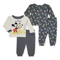 Mickey Mouse Özel Erkek Bebek Pamuklu Pijama Takımı, 4'lü, 9M-24M Bedenler
