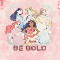 Disney Prenses Kız Grubu Kısa Kollu Tişört, 4-16 Beden