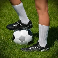 Vizari erkek Valencia FG Firma Zemin Futbol Ayakkabıları Cleats Gençler ve Yetişkinler için, Boyut-6.5, Siyah Beyaz