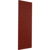 Ekena Millwork 15 W 44 H Gerçek Uyum PVC Yatay Çıta Modern Stil Sabit Montajlı Panjurlar, Biber Kırmızısı