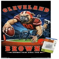 Cleveland Browns - İtme Pimli Uç Bölge Duvar Posteri, 14.725 22.375