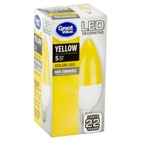 Büyük bir değer LED Ampul, 3W B Deco Lamba E Mumluk Tabanı, Kısılabilir, Sarı, 1'liPaket