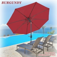 Güçlü Deve Veranda Şemsiye 10'Tilt ve Krank Kaburga Açık Bahçe Pazarı Şemsiye Güneşlik