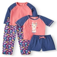 Chili Peppers Toddler Kız Kısa ve Uzun Kollu Mi 'n Maç Pijama, Set