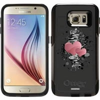 Samsung Galaxy S6 için OtterBo banliyö serisi kılıf üzerinde çift kalp Grunge tasarım