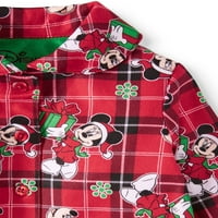 Minnie Mouse Noel Tatili Bebek Yürümeye Başlayan Kız Ceket Tarzı Pijama, Set