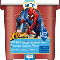 Boyama Kitabı ve Boyama Malzemeleri içeren Marvel Örümcek Adam Sanat Küveti