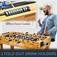 SereneLife 48in Rekabet Boyutlu Ahşap Langırt Masası, Ev için Futbol, Arcade Oyun Odası