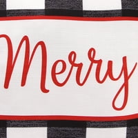 Ürdün Üretim 18 18 Siyah ve Beyaz Şerit Merry Christmas Kare Geri Dönüşümlü dekoratif kırlent Welt ile
