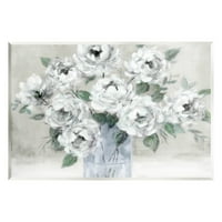 Stupell Endüstrileri Geleneksel Beyaz Çiçek Buketi Boyama Çerçevesiz Sanat Baskı Duvar Sanatı, Tasarım Carol Robinson