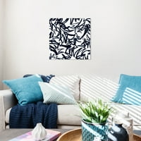Wynwood Stüdyo Tuval Donanma Pinaple Yaprak Soyut Desenler duvar sanatı tuval baskı Beyaz 20x20