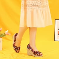 Benzersiz Pazarlık kadın Peep Toe Platformu Pompaları Çiçek Espadrille Kama Sandalet
