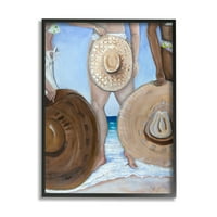 Stupell Industries güneş şapkası Kadın Yaz Plaj Gelgit Kıyı Boyama, 14, Tasarım Lauren Jane