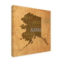 Marka Güzel Sanatlar 'Alaska Devlet Kelimeler' Tuval Sanat tarafından Kırmızı Atlas Tasarımlar