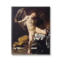 Victor Caravaggio olarak Stupell Industries Cupid Klasik Boyama Çıplak Portre Resim Galerisi Sarılmış Tuval Baskı