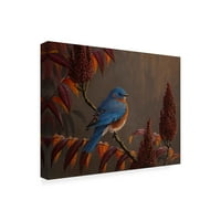Wilhelm Goebel 'Sonbahar Mavi Kuşu' Tuval Sanatı