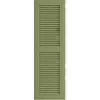Ekena Millwork 12 W 52 H Gerçek Fit PVC İki eşit Panjur Kepenkleri, Yosun Yeşili