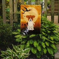 Carolines Hazineleri BB4374GF Cadılar Bayramı Jack Russell Terrier Bayrak Bahçe Boyutu Küçük, çok renkli