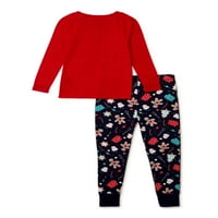 Derek Kalp Eşleştirme Aile Noel Pijama Yürüyor Boy ve Kız Unise Zencefilli Pijama Seti, 2 Parça