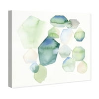 Pist Avenue Soyut Duvar Sanatı Tuval Baskılar 'Deniz Cam Gözler' Suluboya-Yeşil, Beyaz