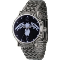 Örümcek Adam Venom erkek Antika Gümüş Alaşımlı Vintage saat, Antika Gümüş Paslanmaz Çelik Bilezik