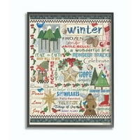 Stupell Industries Kışın Her Şeyi Noel Tatili Kelime Tasarımısanatçı Anita Phillips'in Çerçeveli Duvar Sanatı