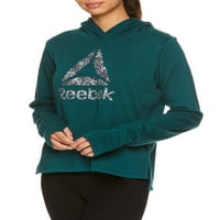 Grafikli Reebok Bayan Yan Yırtmaçlı Kapüşonlu Sweatshirt