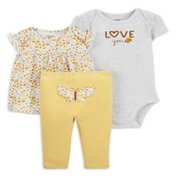 Carter'ın Çocuğum Bebek Kız Bodysuits, Pantolon, Kıyafet Seti, Sleep N' Play ve Önlükler, 13 Parça, Preemie-9M