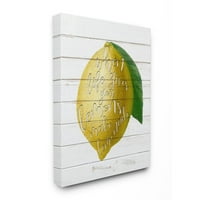 Stupell Ev Dekor Limonata Limonata Ahşap Dokulu İlham Kelime Tasarım Tuval Duvar Sanatı Ann Bailey