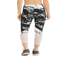 Avıa kadın Aktif Mermer Baskı Capri Performans Legging