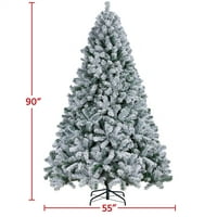 Easyfashion Yeşil Akın Ladin Kar Buzlu Yapay Tatil Dekoratif Noel Ağacı, PVC İpuçları ile 7.5'