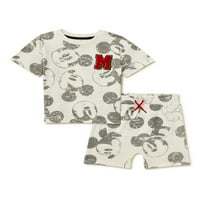 Disney Mickey Mouse Yürümeye Başlayan Çocuk Erkek Tişört ve Şort, 2 Parçalı Set, Bedenler Aylar-5T