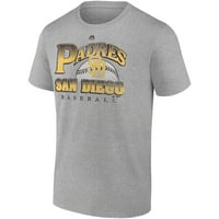 Erkek Majestic Heathered Gri San Diego Padres Trifecta T-Shirt