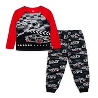 Merak Ulus Erkek Uzun Kollu Grafik Üst koşucu pantolonu Uyku Pijama Takımı, Boyutları 4-18
