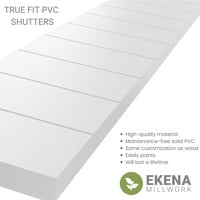 Ekena Millwork 15 W 37 H Gerçek Uyum PVC Yatay Çıta Modern Stil Sabit Montajlı Panjurlar, Yosun Yeşili