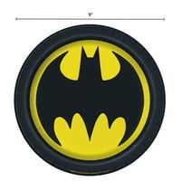 Batman Doğum Günü Kağıt Yemek Tabakları, 9in, 8ct