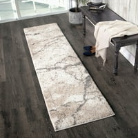 Orian Rugs Super Shag Marquina, Peluş, Alan Halısı, Fildişi, 1'11 6' Yolluk