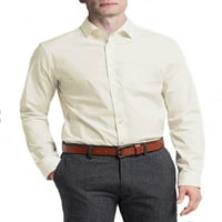 Erkek Düzenli Klasik Fit Yayılmış Yaka Uzun Kollu Elbise Gömlek