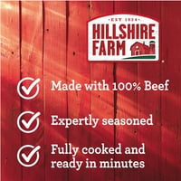 Hillshire Çiftliği Sıcak Sığır Eti Tütsülenmiş Sosis Bağlantıları, 13. oz, Kont.