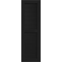 Ekena Millwork 15 W 57 H Gerçek Uyum PVC iki eşit Panjur Kepenkleri, Siyah
