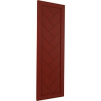 Ekena Millwork 18 W 55 H Gerçek Fit PVC Tek Panel Balıksırtı Modern Stil Sabit Montajlı Panjurlar, Biber Kırmızısı