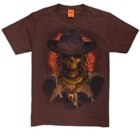 Erkek Kahverengi Ürkütücü Korkuluk Cadılar Bayramı T-Shirt X-Large