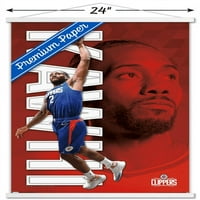 Los Angeles Clippers - Ahşap Manyetik Çerçeveli Kawhi Leonard Duvar Posteri, 22.375 34