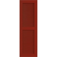 Ekena Millwork 18 W 38 H Gerçek Fit PVC iki eşit Panjur Kepenkleri, Ateş Kırmızısı