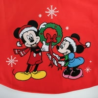 Disney Kırmızı Polyester Mickey Mouse ve Minnie Noel Ağacı Etek, 48