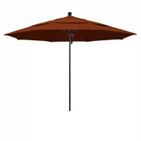 California Şemsiye 107 Turuncu Katı Baskı Sekizgen Pazar Veranda Şemsiyesi