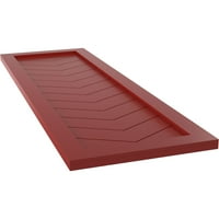 Ekena Millwork 12 W 56 H Gerçek Fit PVC Tek Panel Chevron Modern Stil Sabit Montajlı Panjurlar, Yangın Kırmızısı