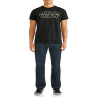 Star Wars Erkek Altın Metalik Logo Lisanslı grafikli tişört, X-Large