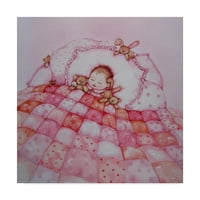Angie Livingstone tarafından Marka Güzel Sanatlar 'Kız Bebek Pembe Yatak' Tuval Sanatı